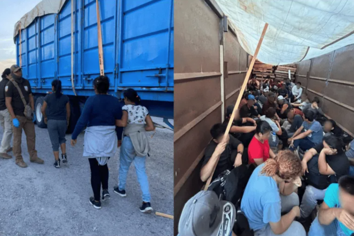 INM rescata a 63 migrantes atrapados en caja de camión de carga en Chihuahua