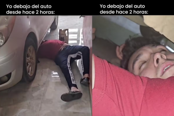 Hombre se queda dormido debajo de su auto: ¡le prometió a su esposa que lo arreglaría!