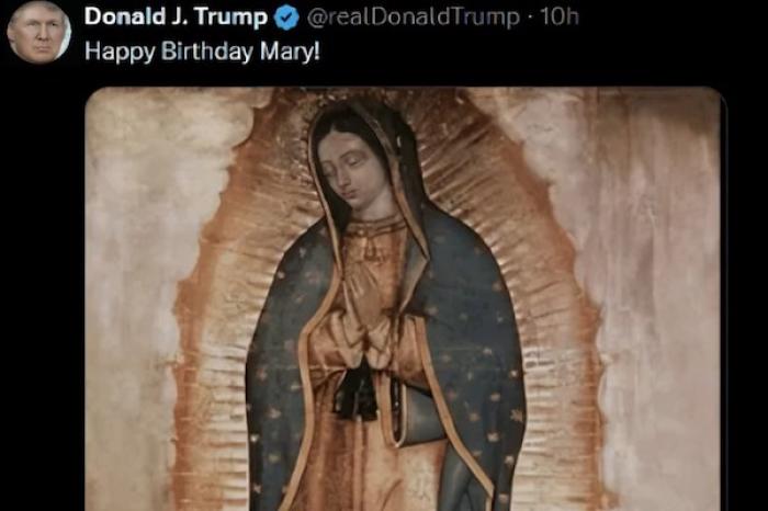 Donald Trump comparte imagen de la Virgen de Guadalupe en campaña presidencial