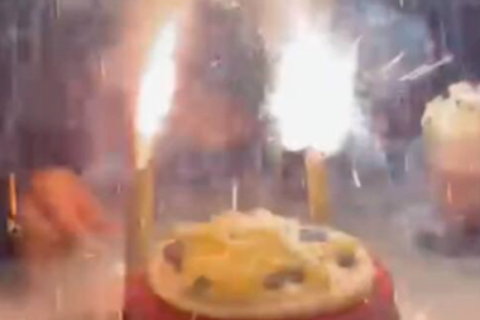    Confunden fuegos artificiales con velas de cumpleaños y el resultado es viral   