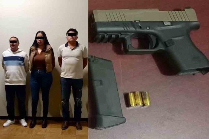 Arrestan a tres personas con un arma de fuego